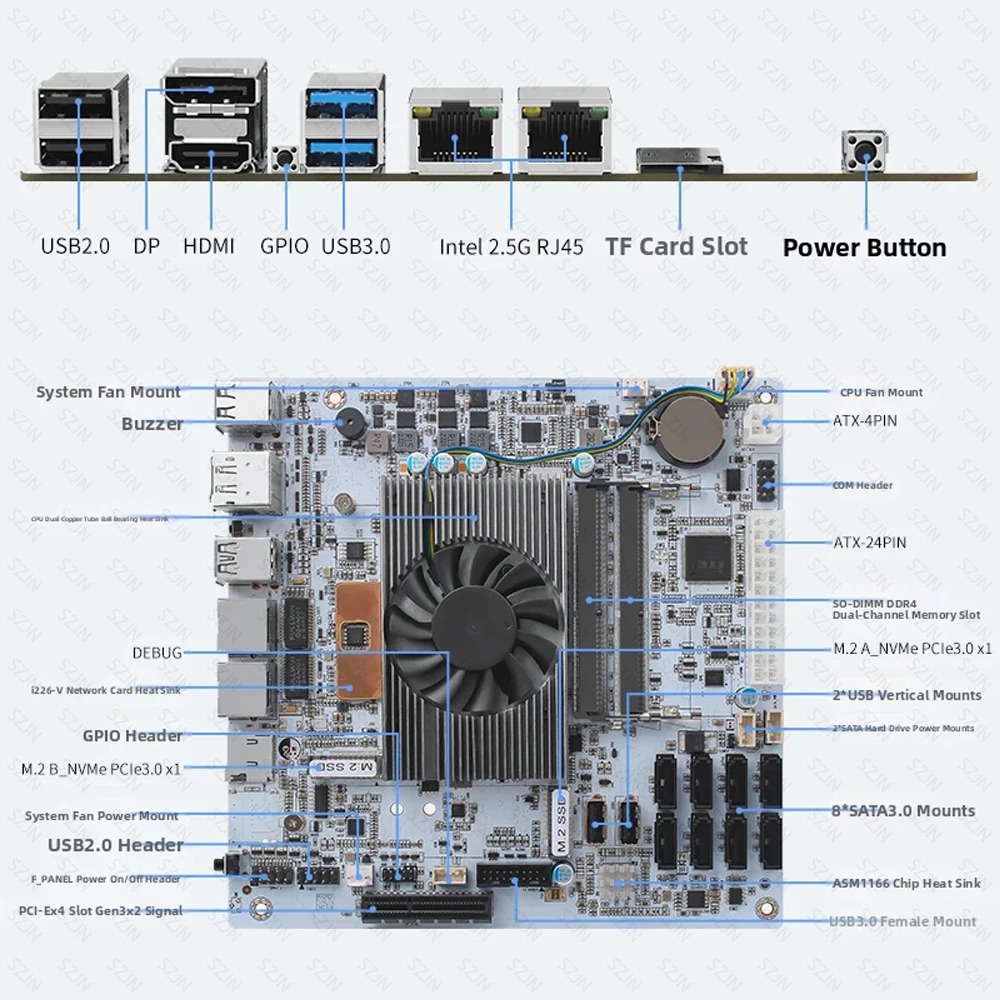 I5-8265U ES NAS マザーボード 8 ベイ NA - Nas Motherboard 8 Sata Mini Itx のレビューと価格